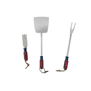 Craftsman BBQ Grill Tools Set Spatula Fork Scraper Stainless Steel USA Made